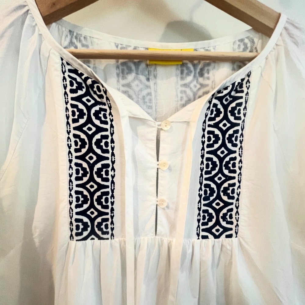 Roller Rabbit Mona Border Maricruz Dress Size Small White & Navy - Picture 4 of 11